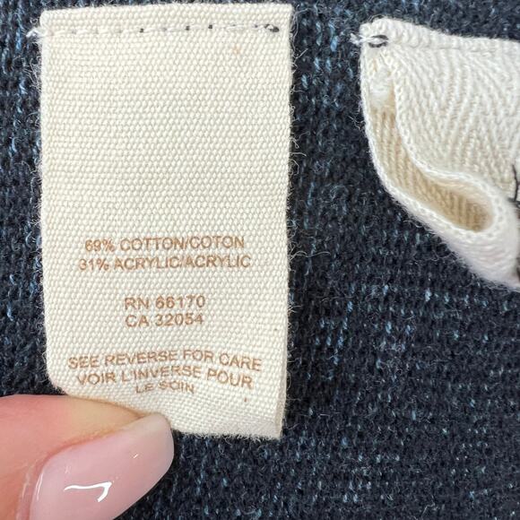 FREE PEOPLE We The Free Blue Rolled Round Neck Cotton Blend Long Sleeve Top XS - Picture 8 of 9